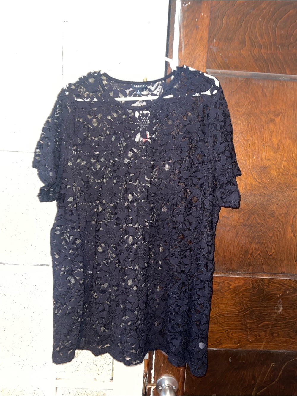 Torrid Black Lace Short Sleeve Women's Top - Sz 2